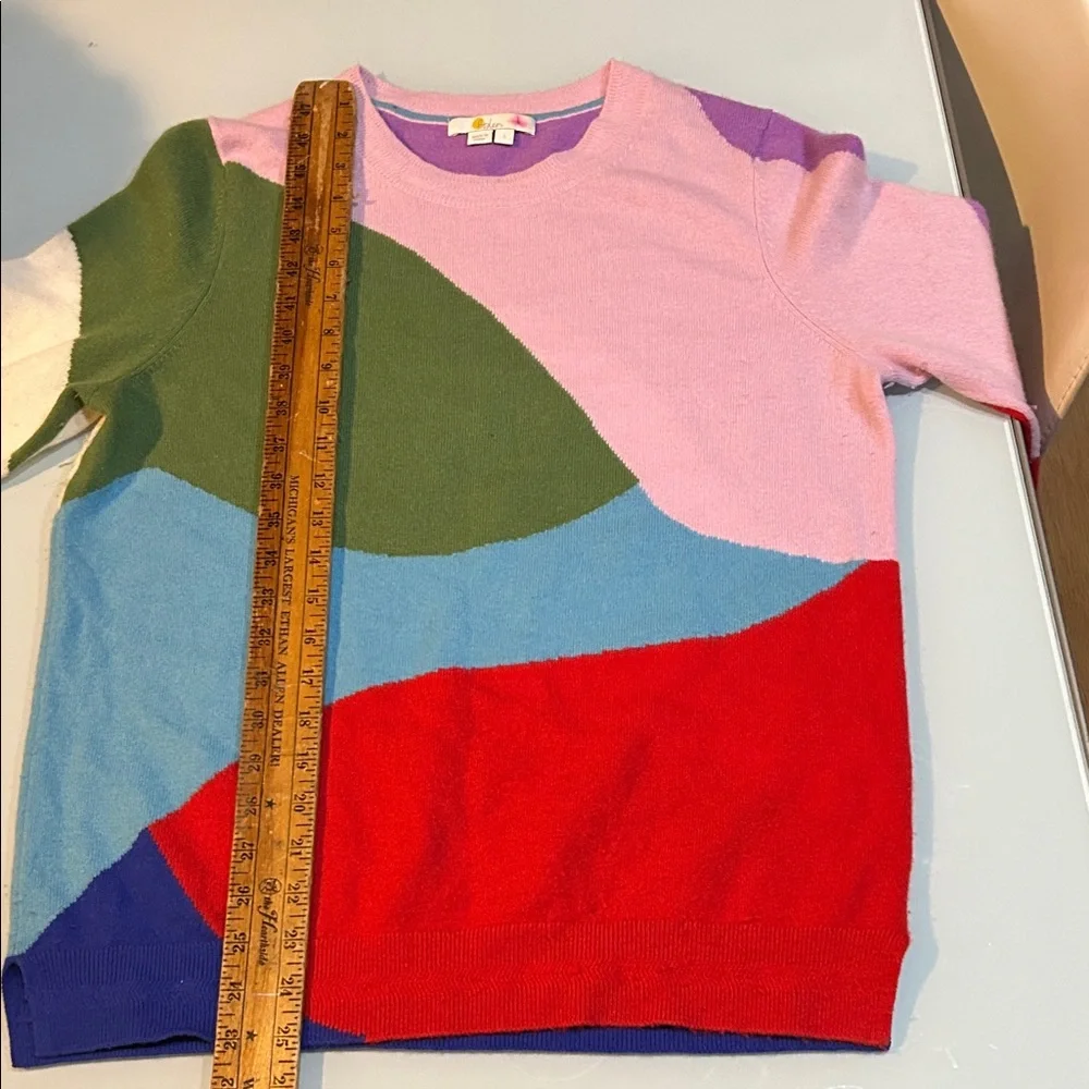 Mod graphic  Pink Purple colors pop cashmere Sweater Boden - Picture 5 of 9
